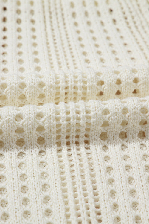 Crochet Open Knit Drawstring Waist Beach Dress